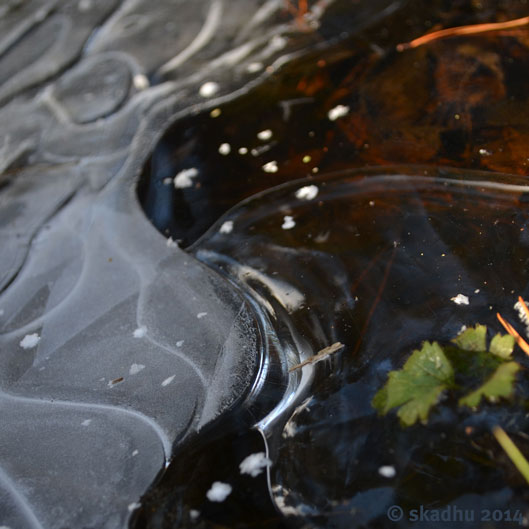 ice patterns on pond
